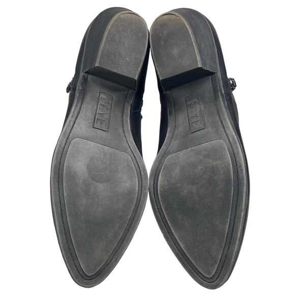 FRYE Women’s Judith Black Leather Side Zip Ankle Boot Size US 8.5 - Picture 9 of 12